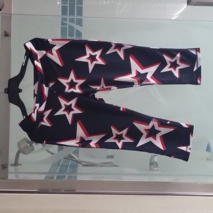 Women's workout pants red white and blue stars